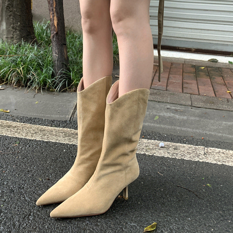 Aitana | Botines vaqueros de punta fina