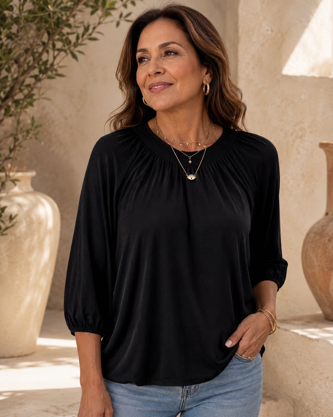 Daniela | Blusa Lisa de Manga