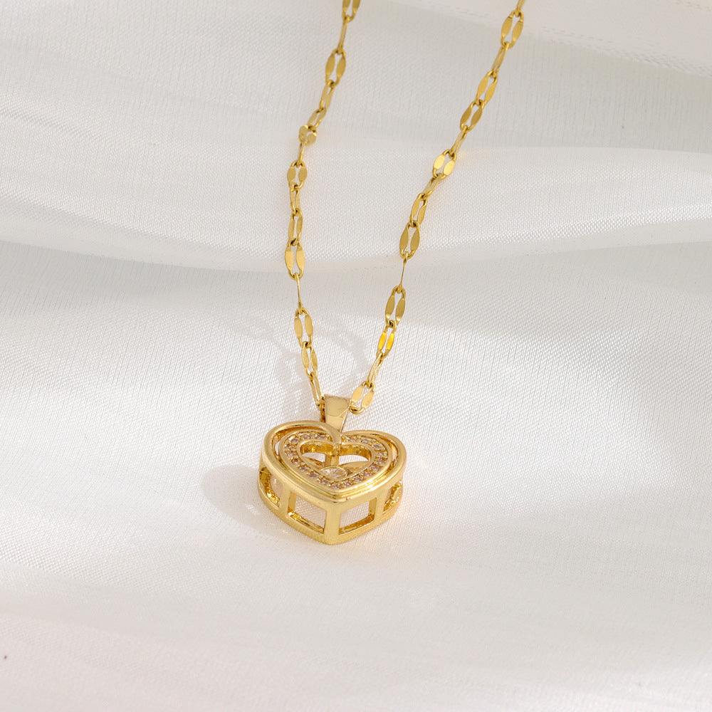 Amelie | Collar dorado de corazón doble capa