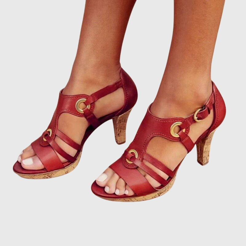 Sofía | Sandalias de Tacón Camel