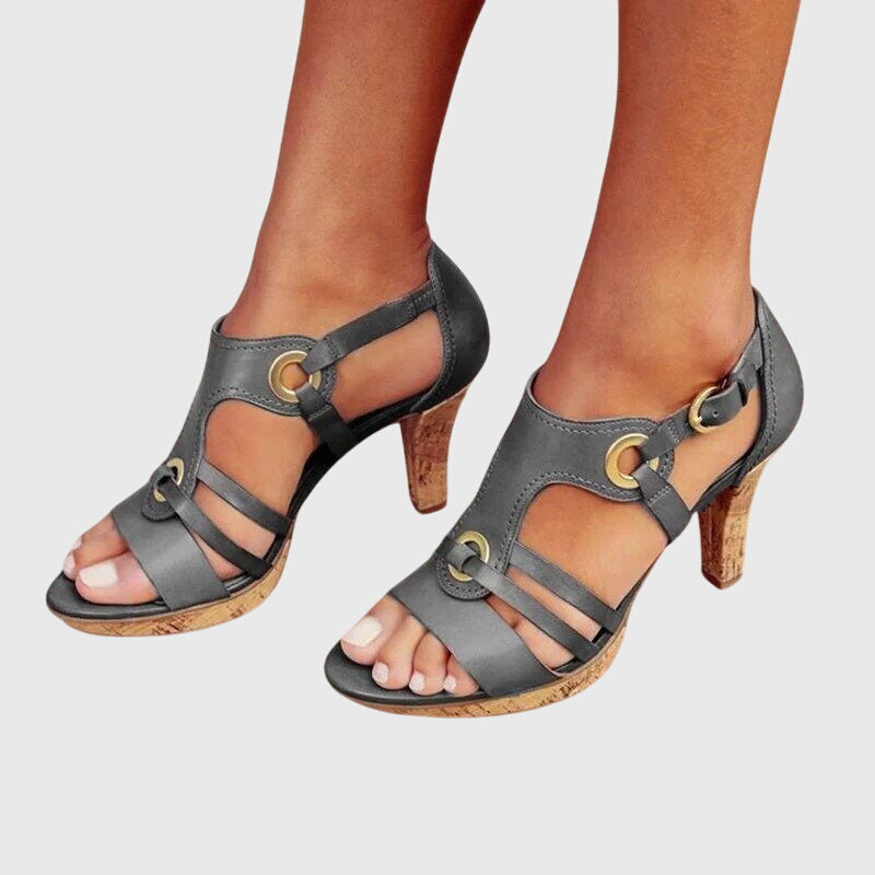 Sofía | Sandalias de Tacón Camel