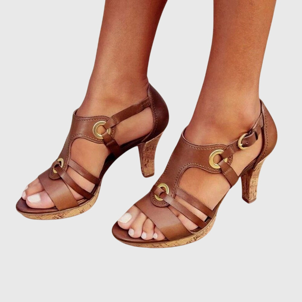 Sofía | Sandalias de Tacón Camel