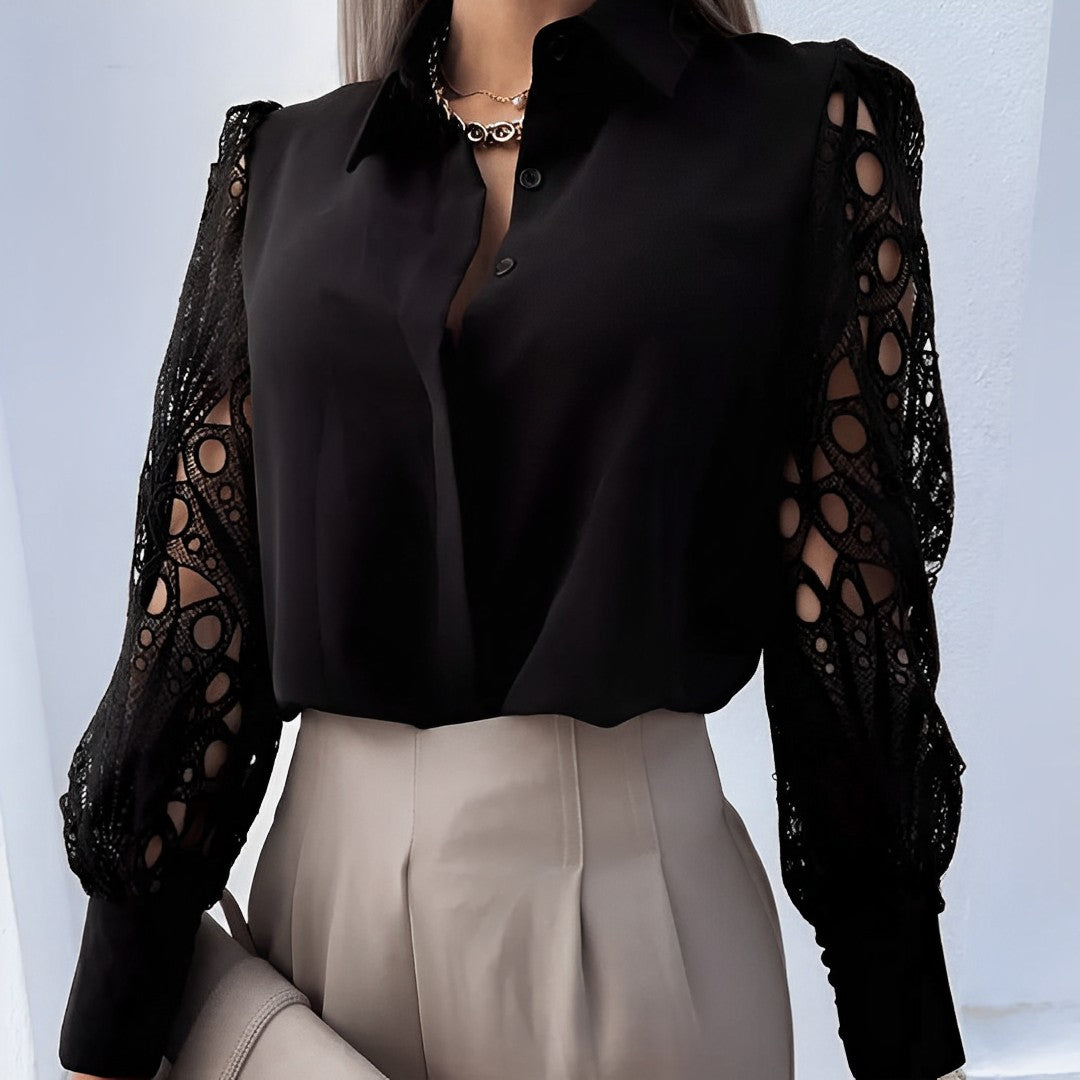Laura | Camisa con Mangas de Encaje
