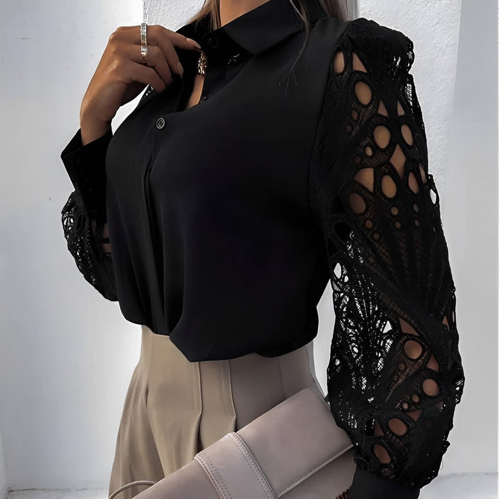 Laura | Camisa con Mangas de Encaje