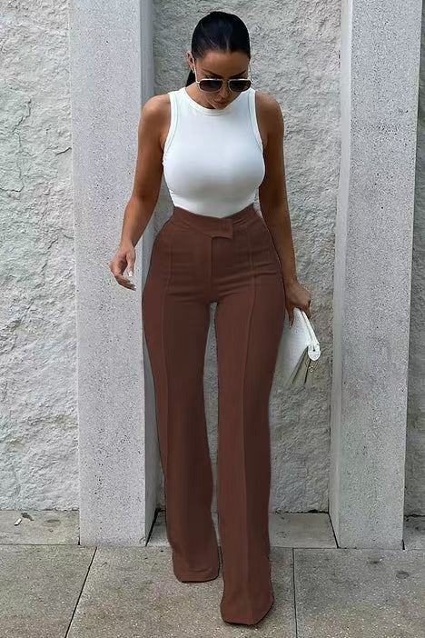Valeria | Pantalón recto elegante de tiro alto