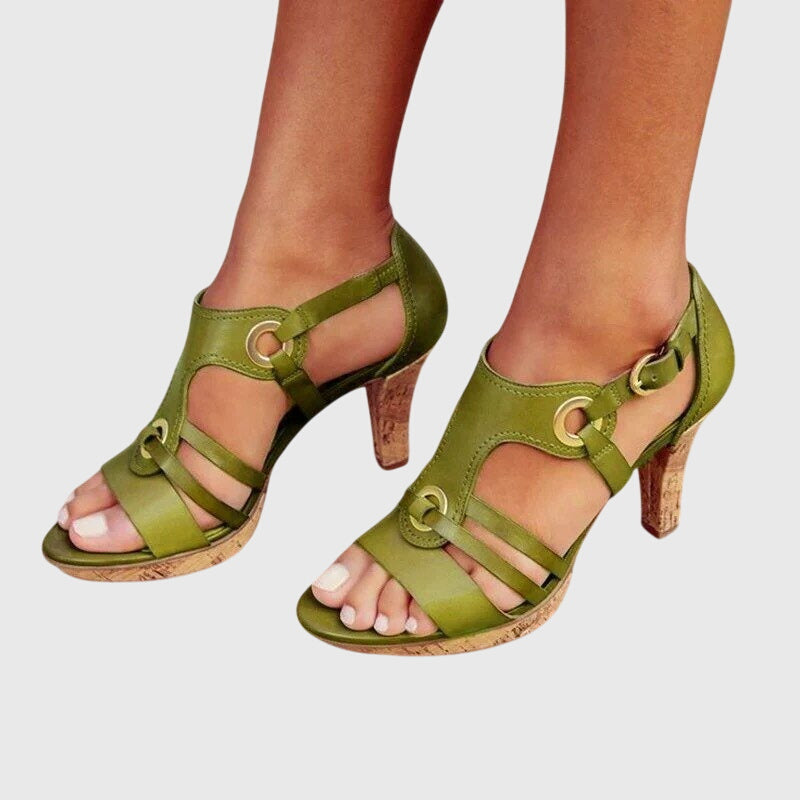Sofía | Sandalias de Tacón Camel
