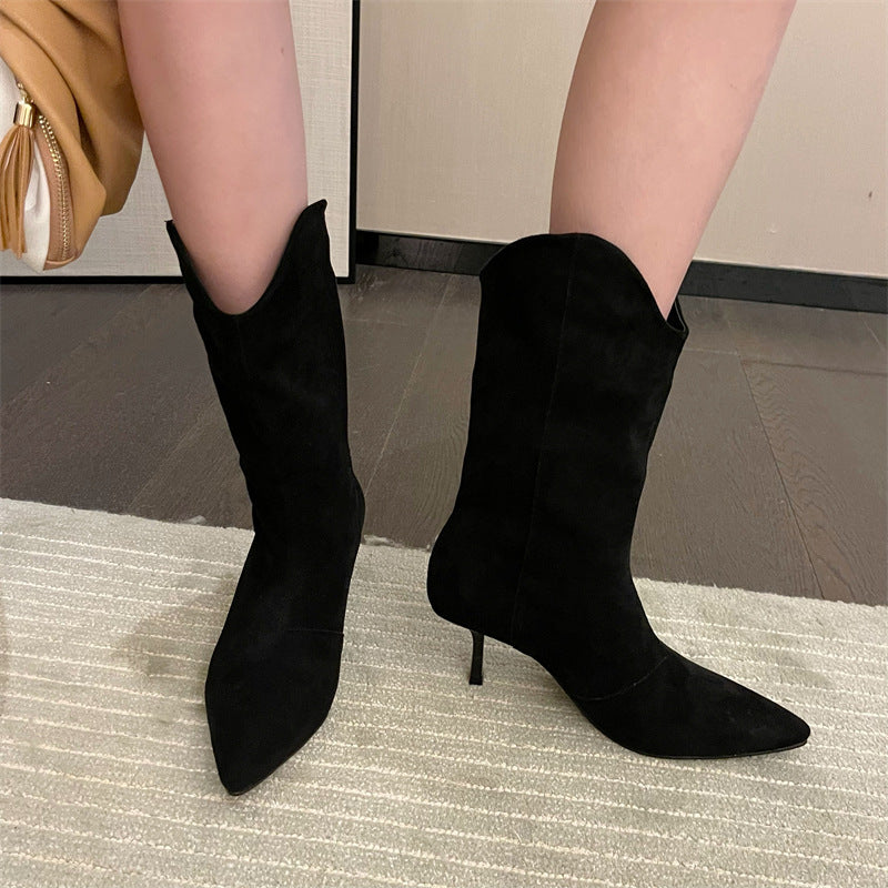 Aitana | Botines vaqueros de punta fina