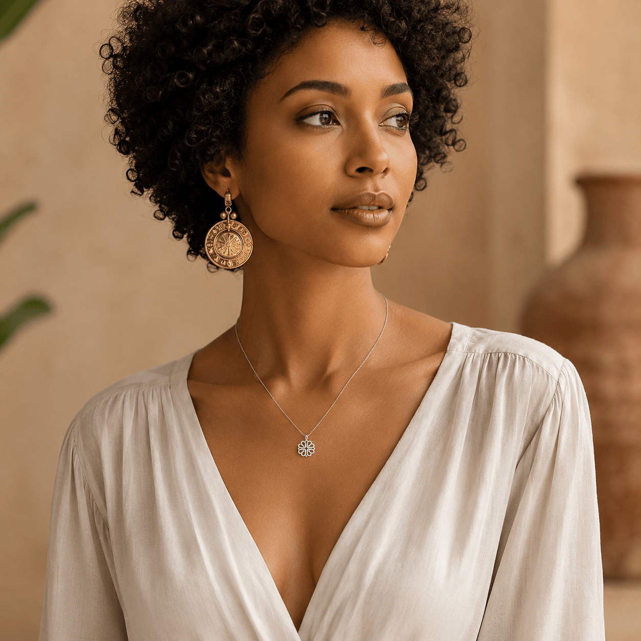 Amara | Collar trébol magnético