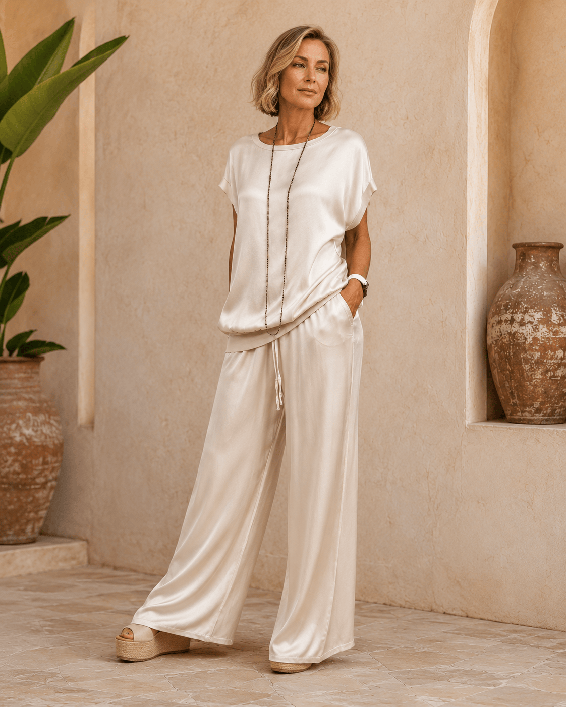 Georgina| Conjunto Casual con Pantalón Ancho