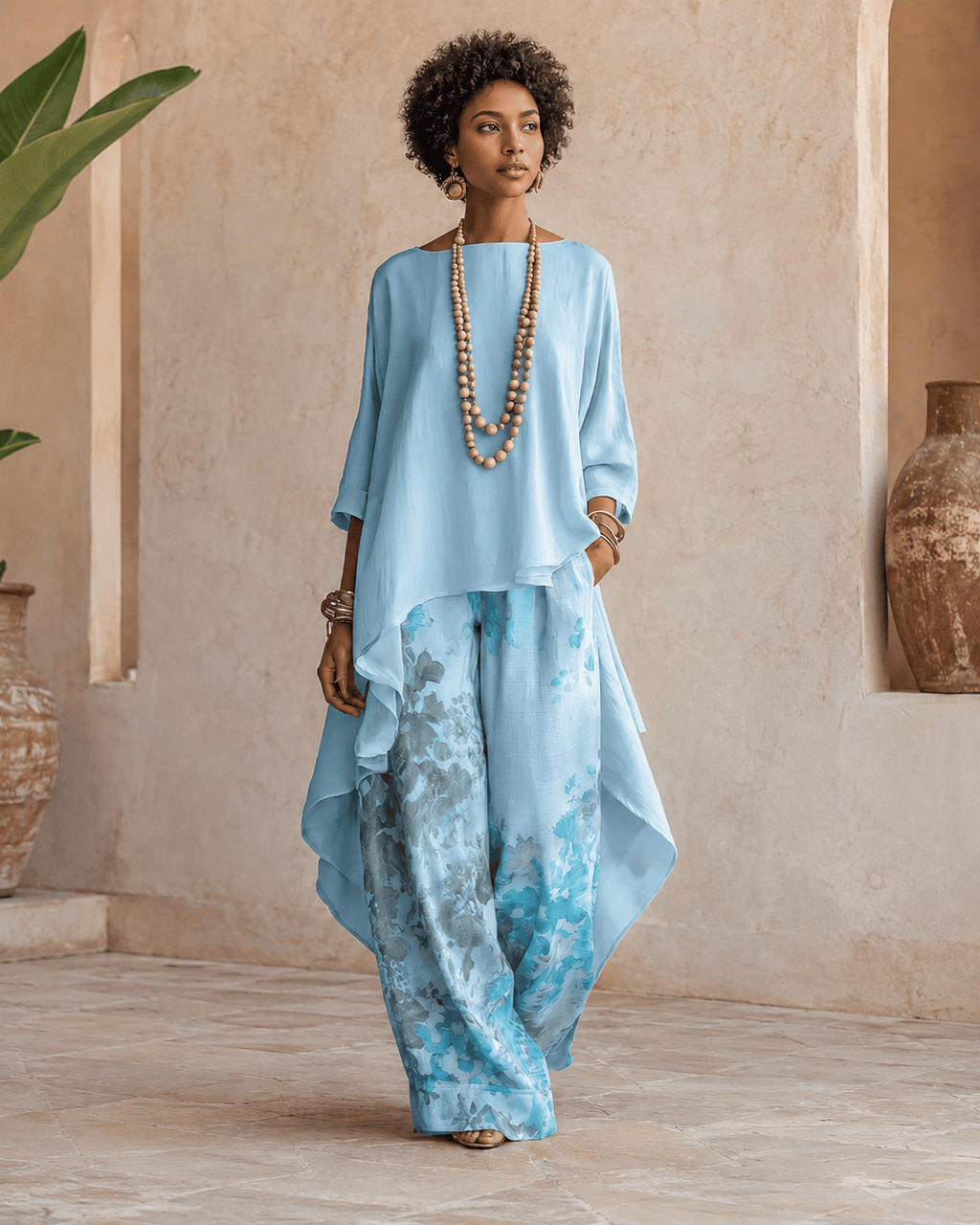 Carolina Vega Azul Celeste | Conjunto Floral