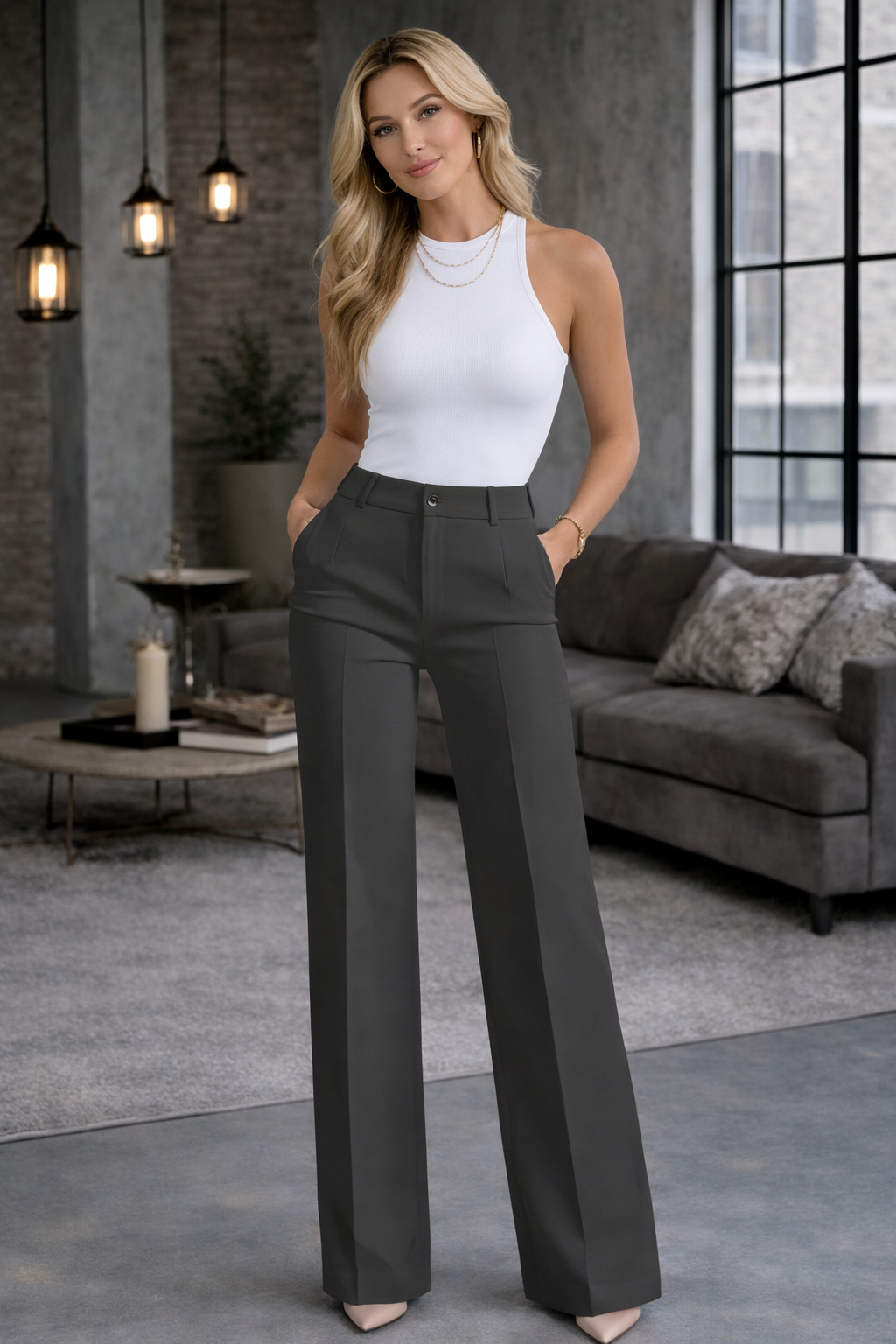 Pantalón Rosy de Tiro Alto