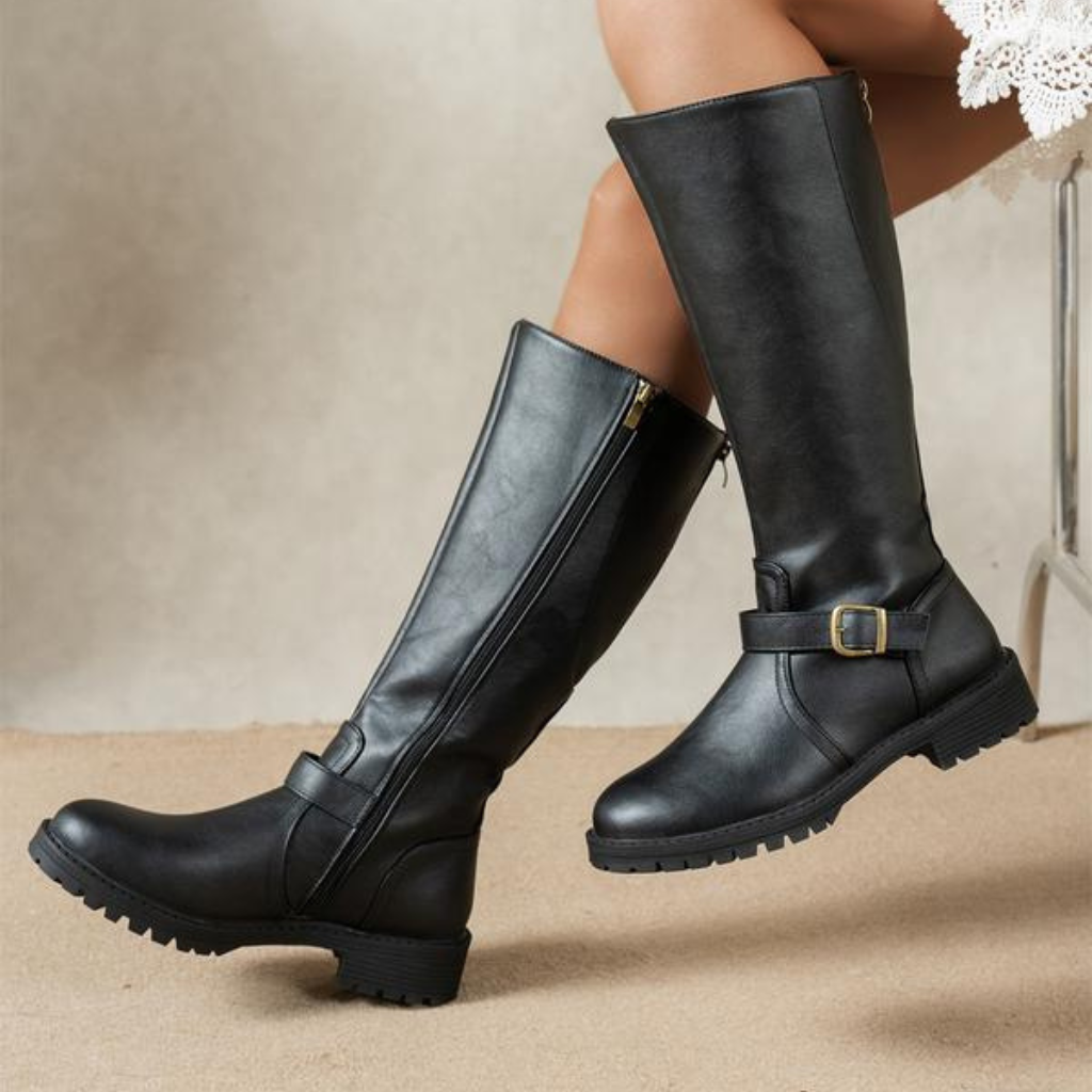 Lucía | Botas altas elegantes con hebilla