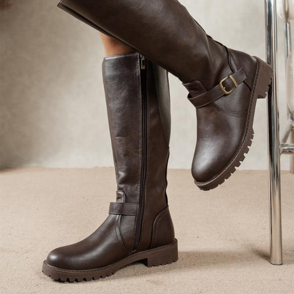 Lucía | Botas altas elegantes con hebilla