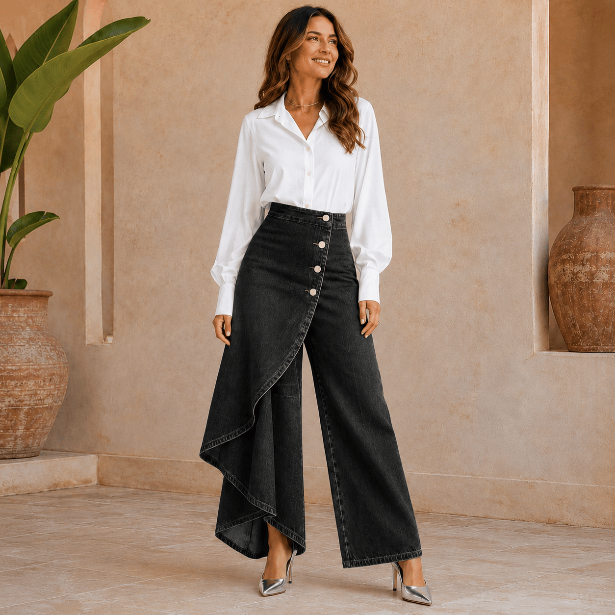 Mara  Pantalón vaquero asimétrico