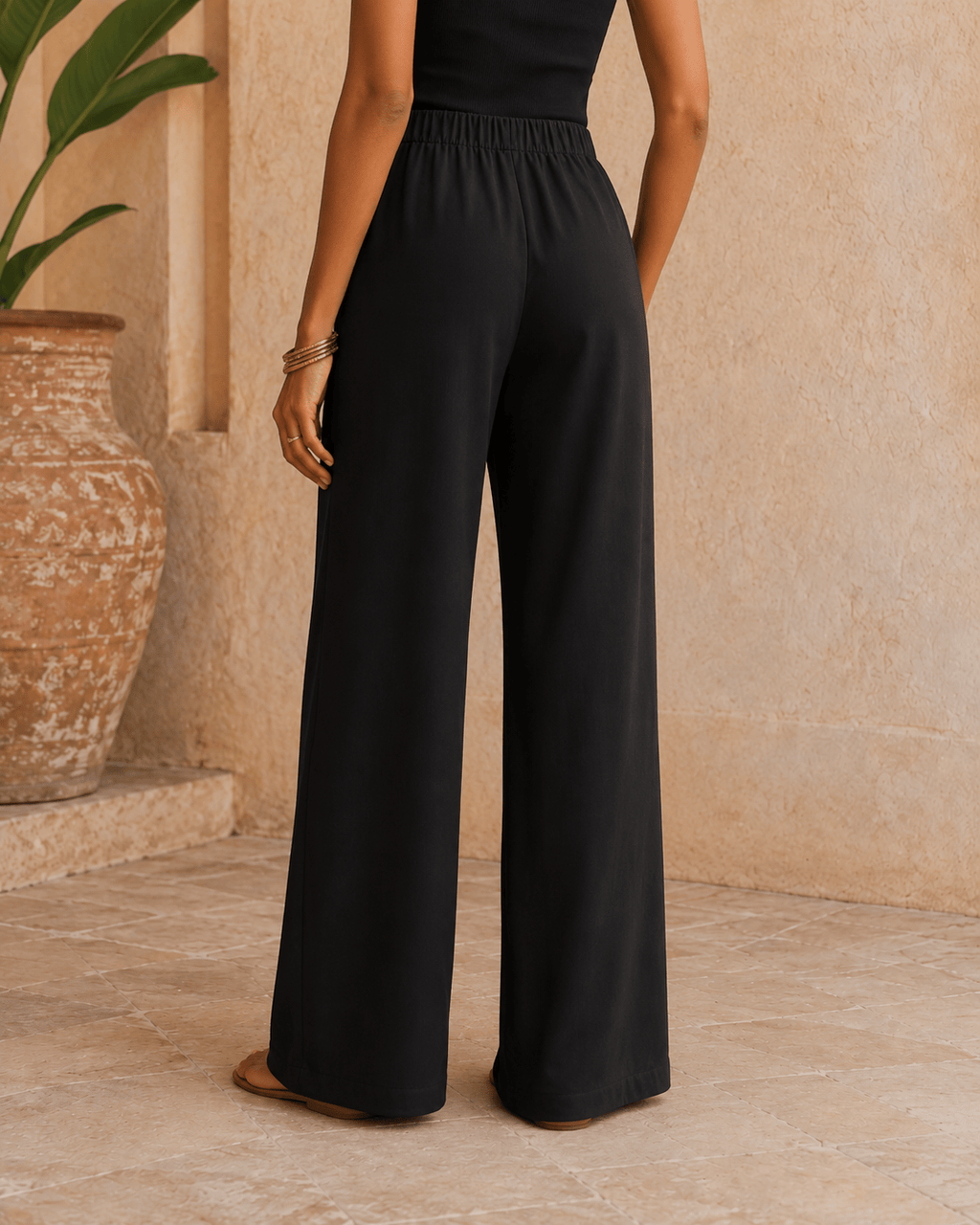 Noa | Pantalón negro elegante de tiro alto