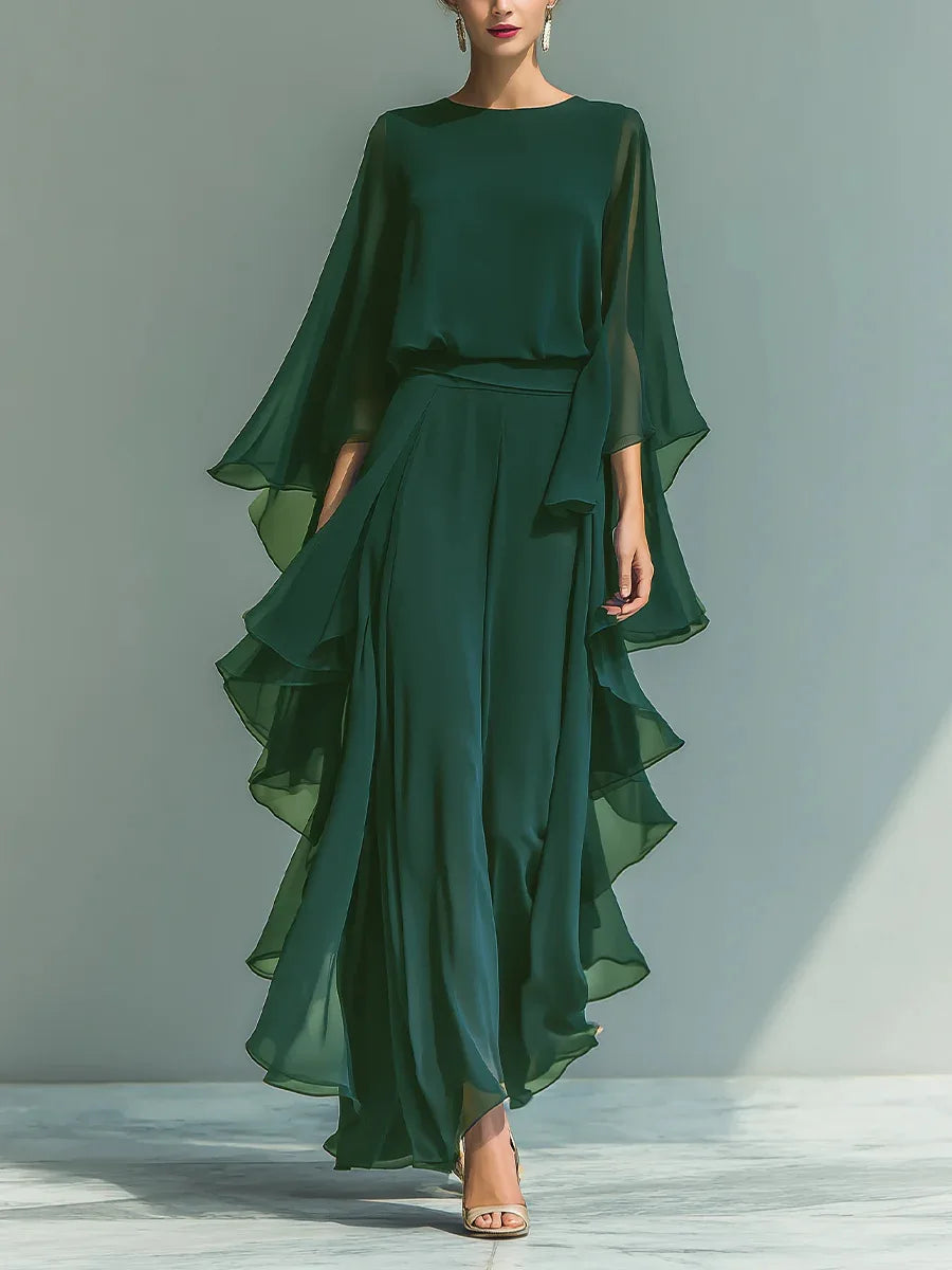 Marina Verde | Conjunto Elegante de Gasa