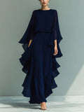 Marina Azul Marino | Conjunto Elegante de Gasa