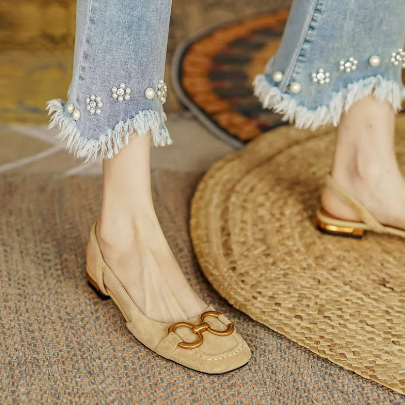 Celeste | Zapato destalonado con hebilla