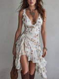 Cloe | vestido mini floral con escote en V