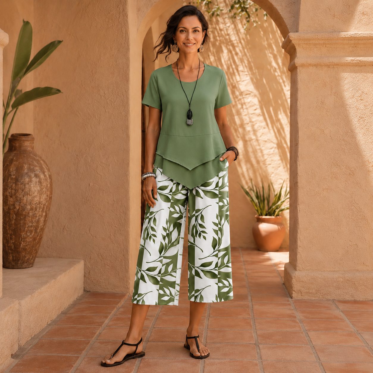 Daniela | Conjunto Casual con Pantalón Estampado