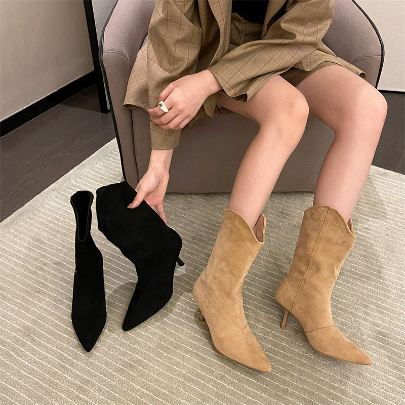 Aitana | Botines vaqueros de punta fina