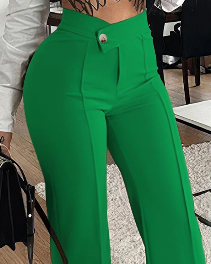 Valeria | Pantalón recto elegante de tiro alto