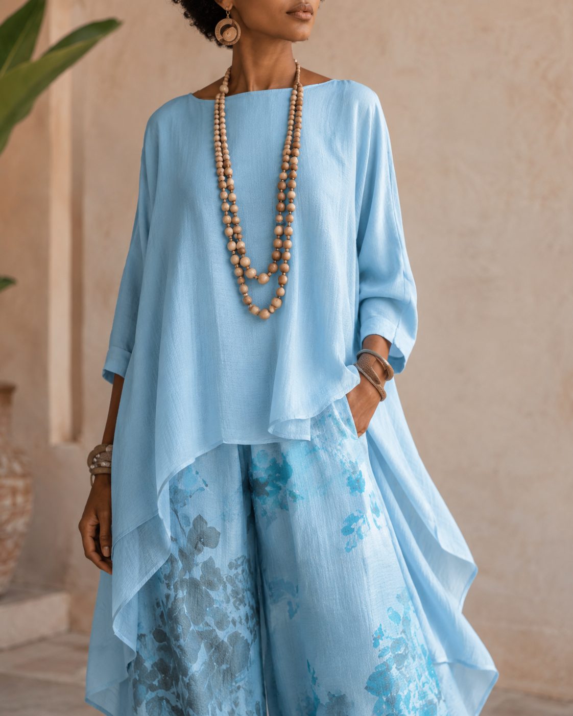 Carolina Vega Azul Celeste | Conjunto Floral