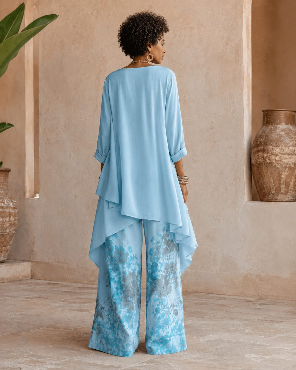 Carolina Vega Azul Celeste | Conjunto Floral
