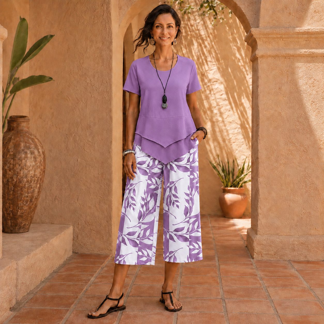 Daniela | Conjunto Casual con Pantalón Estampado