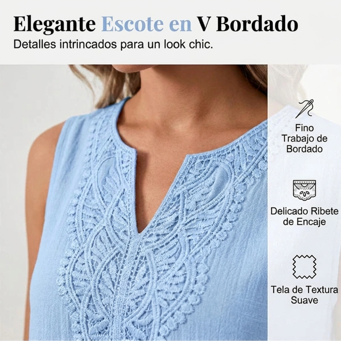Marisol | Vestido Bordado de Algodón
