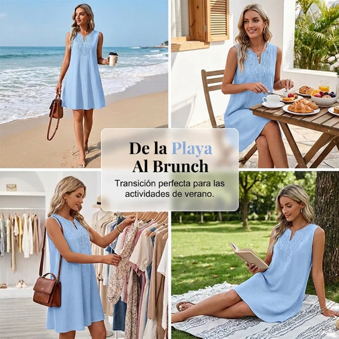 Marisol | Vestido Bordado de Algodón