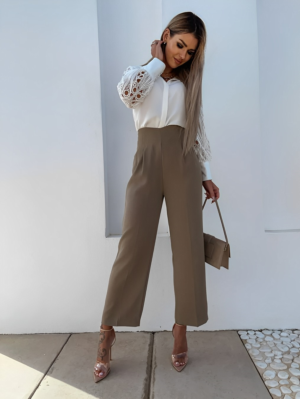 Laura | Camisa con Mangas de Encaje