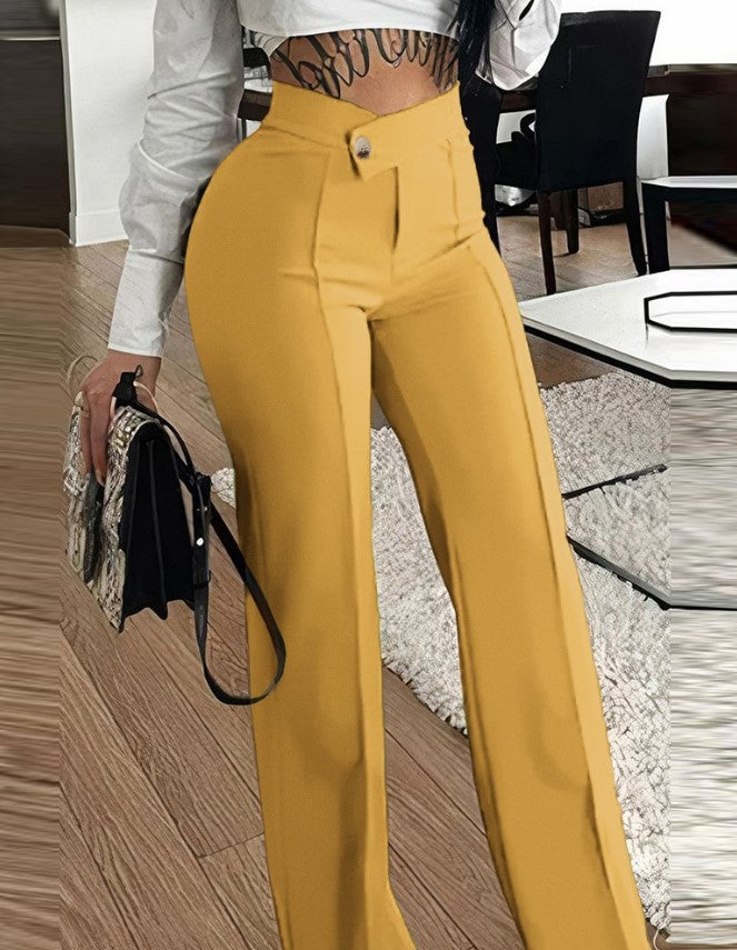 Valeria | Pantalón recto elegante de tiro alto
