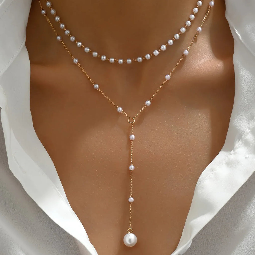 Elena | Collar de perlas doble capa