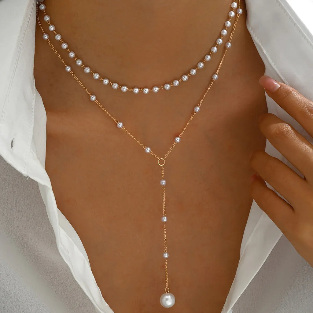 Elena | Collar de perlas doble capa