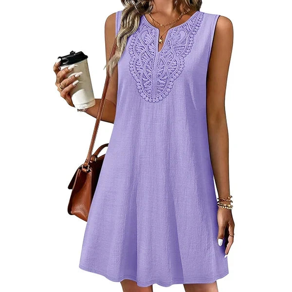 Marisol | Vestido Bordado de Algodón