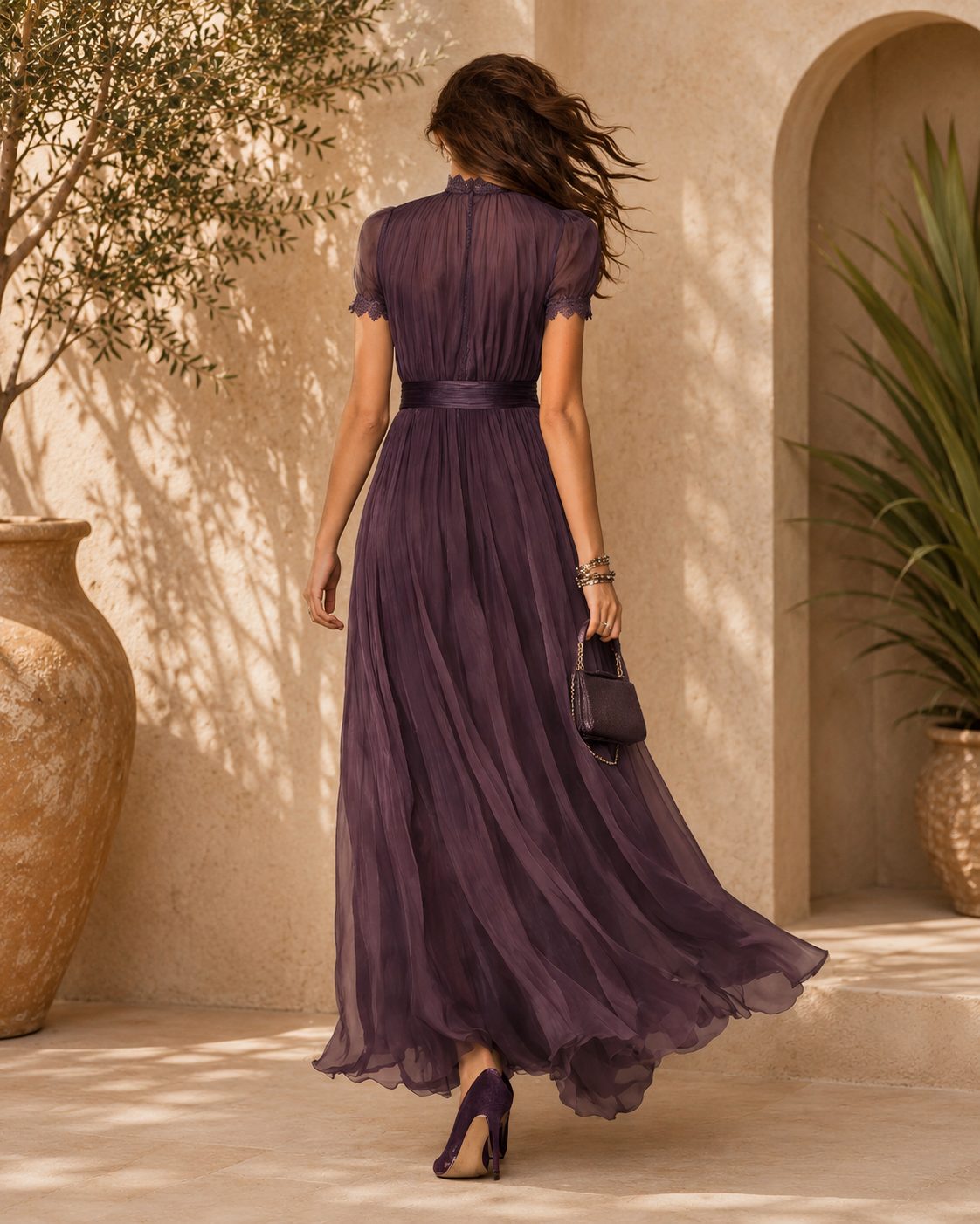 Victoria | Vestido Largo Elegante de Manga Corta