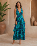 Andrea | Vestido Midi Estampado con Capas