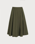 Elena | Falda Midi Verde Oliva